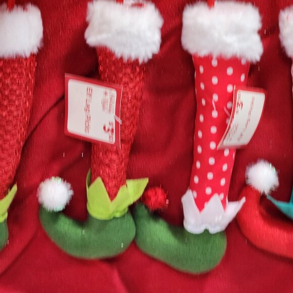 Holiday Style 6pk Assorted Elf Leg Felt Cloth and Wooden Picks for Decorating - Picture 10 of 16